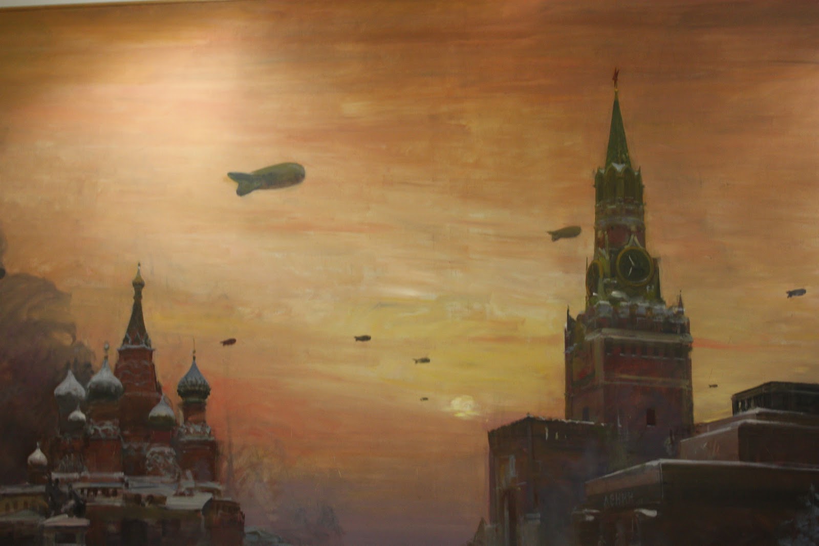 На картине показана оборона Москвы.